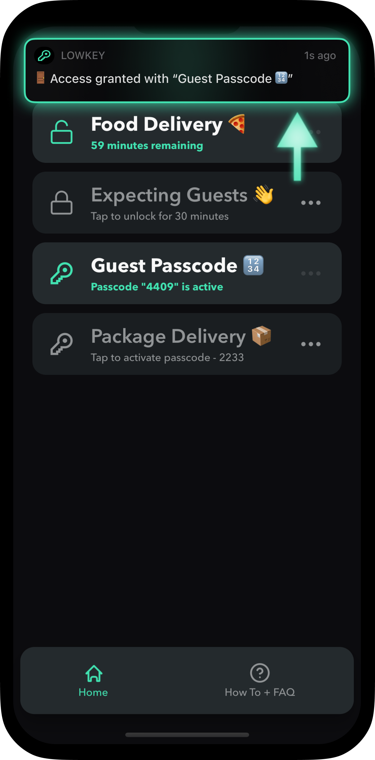 Notification screen